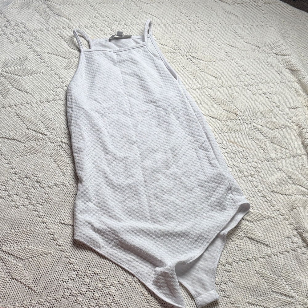 Gaze White Textured Bodysuit